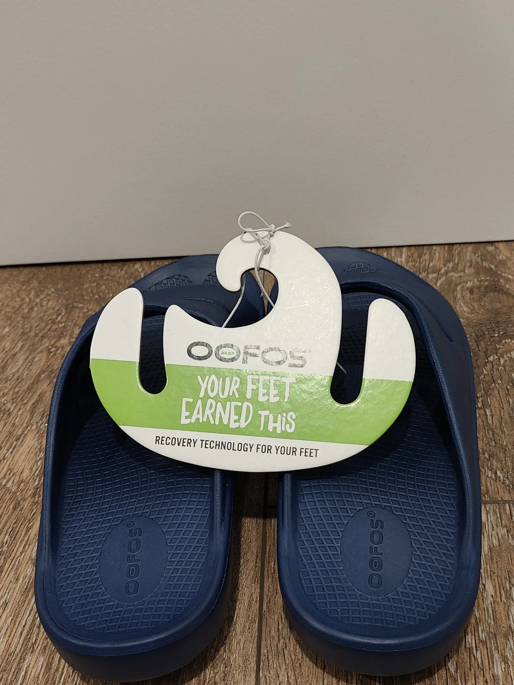 OOFOS Navy Slide OOahh Recovery Sandals